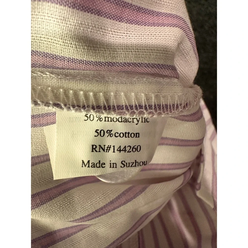 Petite Plume Girls 2 Lavender French Ticking Pajama Set Purple Stripe SPJLFT102